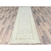 Oushak And Peshawar Wool Hand Knotted Rug Ivory Ivory 2.8X9.9 -O085215