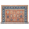 Oushak And Peshawar Wool Hand Knotted Rug Orange Denim Blue 12.0X17.10 -O084467