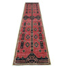 Oushak And Peshawar Wool Hand Knotted Rug Red Green 2.7X11.2 -O089615