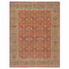 Oushak And Peshawar Wool Hand Knotted Rug Red Green 8.11X11.10 -O090957