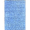 Overdyed & Vintage Wool Hand Knotted Rug Blue No Border 4.4X6.3 -O0239