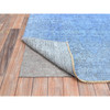 Overdyed & Vintage Wool Hand Knotted Rug Blue No Border 4.4X6.3 -O0239