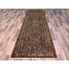 Overdyed & Vintage Wool Hand Knotted Rug Brown Beige 3.5X10.4 -O085985