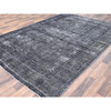 Overdyed & Vintage Wool Hand Knotted Rug Grey Gray 6.6X9.6 -O085399