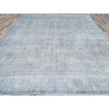 Overdyed & Vintage Wool Hand Knotted Rug Grey No Border 9.5X12.2 -O082097