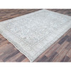 Overdyed & Vintage Wool Hand Knotted Rug Ivory Gray 6.5X9.1 -O086095