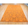 Overdyed & Vintage Wool Hand Knotted Rug Orange No Border 9.1X12.3 -O080735