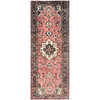 Overdyed & Vintage Wool Hand Knotted Rug Pink Black 3.7X9.2 -O085970