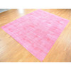 Overdyed & Vintage Wool Hand Knotted Rug Pink No Border 9.1X11.10 -O080628