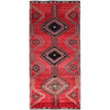 Overdyed & Vintage Wool Hand Knotted Rug Red Beige 4.3X9.3 -O086680