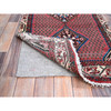 Overdyed & Vintage Wool Hand Knotted Rug Red Ivory 2.6X12.9 -O0216