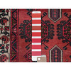 Overdyed & Vintage Wool Hand Knotted Rug Red Ivory 3.3X10.6 -O086662