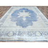 Overdyed & Vintage Worn Wool Hand Knotted Rug Blue Navy Blue 8.9X12.0 -O081608