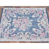 Overdyed & Vintage Worn Wool Hand Knotted Rug Blue No Border 1.6X1.7 -O081950