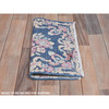 Overdyed & Vintage Worn Wool Hand Knotted Rug Blue No Border 1.7X1.7 -O081951