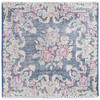 Overdyed & Vintage Worn Wool Hand Knotted Rug Blue No Border 1.7X1.7 -O081959