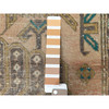 Overdyed & Vintage Worn Wool Hand Knotted Rug Brown Peach 3.4X10.8 -O060514