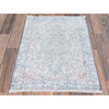 Overdyed & Vintage Worn Wool Hand Knotted Rug Ivory Blue 2.0X2.9 -O081974