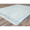 Overdyed & Vintage Worn Wool Hand Knotted Rug Ivory Ivory 8.1X10.9 -O081613
