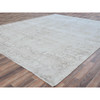 Overdyed & Vintage Worn Wool Hand Knotted Rug Ivory Ivory 9.8X12.5 -O081261