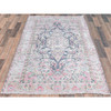 Persian Worn Wool Hand Knotted Rug Blue Blue 3.7X5.9 -O081947