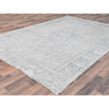 Persian Worn Wool Hand Knotted Rug Ivory Ivory 6.4X9.3 -O081944