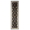 Rajasthan Wool & Silk Hand Knotted Rug Black Ivory 2.7X9.10 -O075388