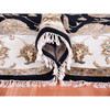 Rajasthan Wool & Silk Hand Knotted Rug Black Ivory 8.2X8.3 -O075066