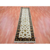 Rajasthan Wool & Silk Hand Knotted Rug Ivory Black 2.5X10.1 -O075394