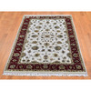Rajasthan Wool & Silk Hand Knotted Rug Ivory Red 4.0X6.0 -O066779
