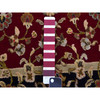 Rajasthan Wool & Silk Hand Knotted Rug Red Black 2.10X12.3 -O075397