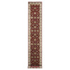Rajasthan Wool & Silk Hand Knotted Rug Red Ivory 2.7X16.4 -O075385