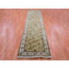 Rajasthan Wool Hand Knotted Rug Green Ivory 3.0X12.1 -O075379