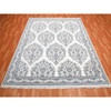 Transitional Cotton Hand Knotted Rug Ivory Ivory 8.0X9.9 -O075215