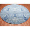 Transitional Wool & Pure Silk Hand Knotted Rug Blue No Border 12.0X12.1 -O075090