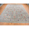Transitional Wool & Pure Silk Hand Knotted Rug Grey Gray 12.0X15.1 -O087650
