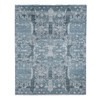Transitional Wool & Pure Silk Hand Knotted Rug Grey No Border 7.10X10.0 -O087698