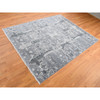 Transitional Wool & Pure Silk Hand Knotted Rug Grey No Border 7.10X10.0 -O087698