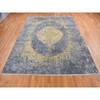 Transitional Wool & Pure Silk Hand Knotted Rug Grey No Border 9.0X11.10 -O087089