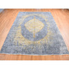 Transitional Wool & Pure Silk Hand Knotted Rug Grey No Border 9.0X12.0 -O080728