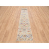 Transitional Wool & Silk Hand Knotted Rug Beige No Border 2.7X22.2 -O064445