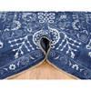 Transitional Wool & Silk Hand Knotted Rug Blue Denim Blue 6.0X8.10 -O063603