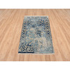 Transitional Wool & Silk Hand Knotted Rug Blue Navy Blue 2.0X3.1 -O063885