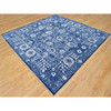 Transitional Wool & Silk Hand Knotted Rug Blue No Border 10.0X10.0 -O090669