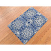Transitional Wool & Silk Hand Knotted Rug Blue No Border 2.0X3.0 -O087815