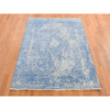 Transitional Wool & Silk Hand Knotted Rug Blue No Border 5.1X7.0 -O080927