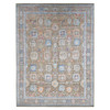 Transitional Wool & Silk Hand Knotted Rug Brown Light Blue 11.9X15.2 -O087644