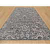 Transitional Wool & Silk Hand Knotted Rug Brown No Border 11.8X14.11 -O090966