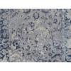 Transitional Wool & Silk Hand Knotted Rug Grey Blue 2.8X7.8 -O063496