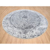 Transitional Wool & Silk Hand Knotted Rug Grey Gray 11.9X11.9 -O064058